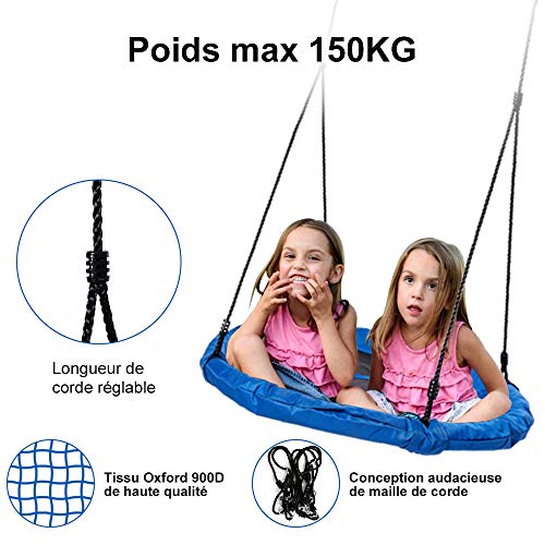YOLEO-Grande-balanoire-Ronde-pour-EnfantBalanoire-Nid-dOiseau-Diamtre-100-cm--Suspendre-Ajustable-pour-Enfant-Adulte-Jardin-Extrieur-Poids-max150-kg-0-0