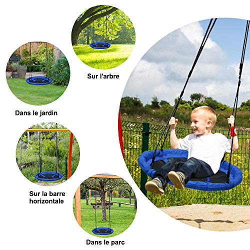 YOLEO-Grande-balanoire-Ronde-pour-EnfantBalanoire-Nid-dOiseau-Diamtre-100-cm--Suspendre-Ajustable-pour-Enfant-Adulte-Jardin-Extrieur-Poids-max150-kg-0-1