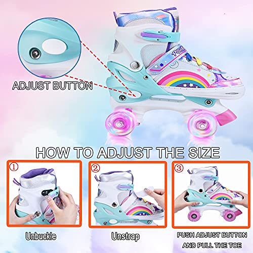 YUDOXN-Roller-Enfant-Filles-et-Garons-Roller-Quad-Enfant-avec-8-Roues-Lumineuses-Rollers-Quad-Ajustable-Taille-Rglable-31-42-pour-Roller-Enfant-Fille-et-Garons-0-0