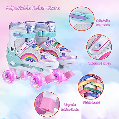 YUDOXN-Roller-Enfant-Filles-et-Garons-Roller-Quad-Enfant-avec-8-Roues-Lumineuses-Rollers-Quad-Ajustable-Taille-Rglable-31-42-pour-Roller-Enfant-Fille-et-Garons-0-1
