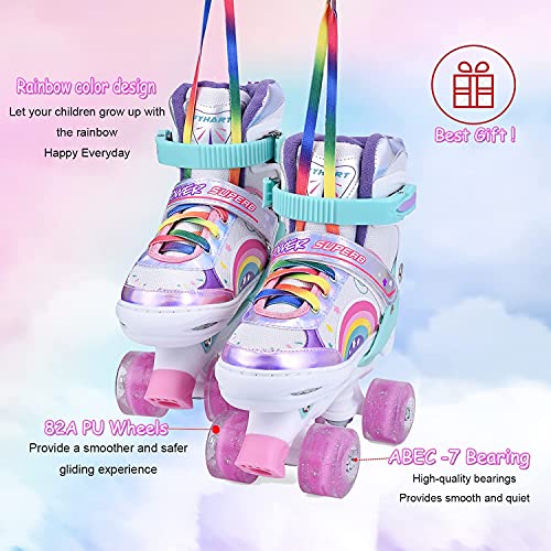 YUDOXN-Roller-Enfant-Filles-et-Garons-Roller-Quad-Enfant-avec-8-Roues-Lumineuses-Rollers-Quad-Ajustable-Taille-Rglable-31-42-pour-Roller-Enfant-Fille-et-Garons-0-2