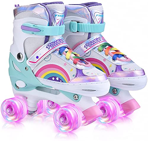 YUDOXN-Roller-Enfant-Filles-et-Garons-Roller-Quad-Enfant-avec-8-Roues-Lumineuses-Rollers-Quad-Ajustable-Taille-Rglable-31-42-pour-Roller-Enfant-Fille-et-Garons-0