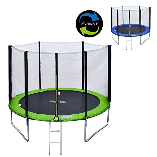 Happy-Garden-Pack-Premium-Trampoline-de-Jardin-Rond-pour-Enfants-305cm-rversible-ADELADE-Filet-chelle-bche-et-kit-dancrage-Montage-Facile-0-0