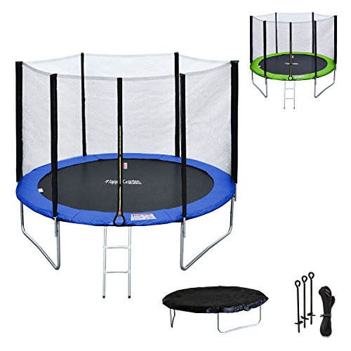 Happy-Garden-Pack-Premium-Trampoline-de-Jardin-Rond-pour-Enfants-305cm-rversible-ADELADE-Filet-chelle-bche-et-kit-dancrage-Montage-Facile-0