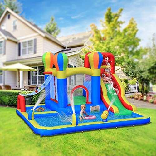 Baralir-Chteau-Gonflable-avec-Ventilateur-Parc-Aquatique-Toboggan-SecAquatique-343x338x202-cm-Chteau-Gonflable-intrieurextrieur-Meilleur-Cadeau-de-Vacancesdanniversaire-pour-Les-Enfants-0-1