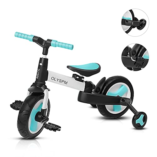 OLYSPM-4-en-1-Tricycle-Vlo-Enfant-Tricycle-Vlo-Draisienneavec-PutterCorps-agrandiTricycle-Pliable-EnfantTricycle-pour-Bb-1-6-Ans-Vlo-sans-Pdale-0