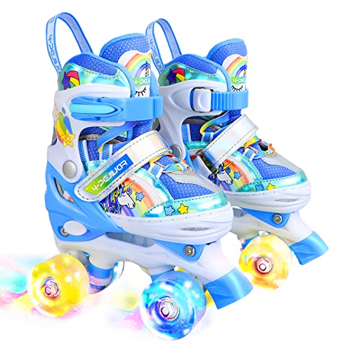 Patins--roulettes-Licorne-Enfants-Rollers-Quad-Rglable-Patins--roulettes-Lumineux-Taille-Rglable-pour-Filles-Garons-Dbutants-0