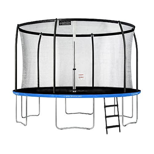 GREADEN-Trampoline-de-Jardin-Certifi-TV-GS-Trampoline-Rond-Fitness-Extrieur--250-305-360-430cm-Kit-Complet-avec-Filet-de-Scurit-chelle-pour-Enfants-0