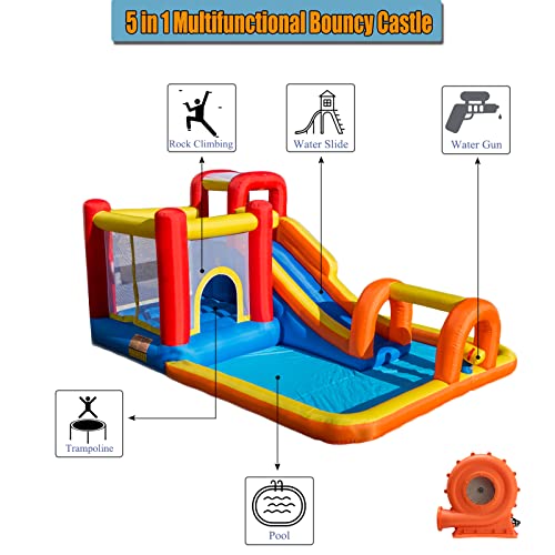 Baralir-Chteau-Gonflable-avec-Ventilateur-Toboggan-SecAquatique-Chteau-Aquatique-GonflableParc-Aquatique-400x320x200-cm-Chteau-Gonflable-intrieurextrieur-pour-Enfants-de-3--10-Ans-0-0
