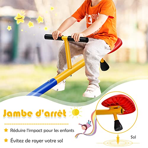 Costway-Balanoire--Bascule-Tapecul-pour-Enfant-Pivotante--360-avec-Pieds-dArrt-Jouet-dExtrieur-pour-Jardin-3-8-Ans-0-1