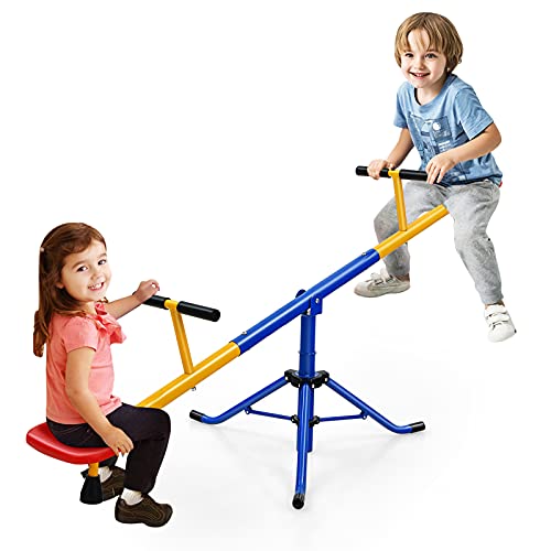 Costway-Balanoire--Bascule-Tapecul-pour-Enfant-Pivotante--360-avec-Pieds-dArrt-Jouet-dExtrieur-pour-Jardin-3-8-Ans-0