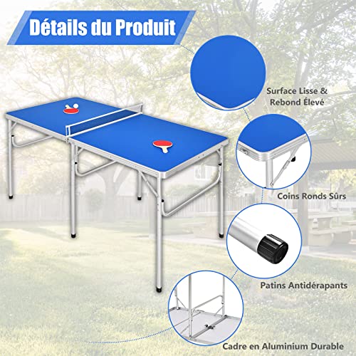 GYMAX-Table-de-Ping-Pong-Pliable-1524-x-762-x-762-CM-Mini-Table-de-Tennis-avec-2-Balles-et-2-Raquettes-Table-Portable-pour-Tennis-pour-Intrieur-et-Extrieur-0-0