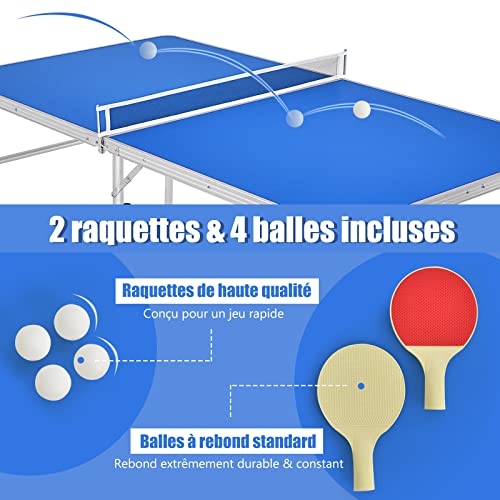 GYMAX-Table-de-Ping-Pong-Pliable-1524-x-762-x-762-CM-Mini-Table-de-Tennis-avec-2-Balles-et-2-Raquettes-Table-Portable-pour-Tennis-pour-Intrieur-et-Extrieur-0-1