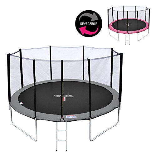 Happy-Garden-Pack-Premium-Trampoline-de-Jardin-Rond-pour-Enfants-370cm-rversible-ADELADE-Filet-chelle-bche-et-kit-dancrage-Montage-Facile-0-0
