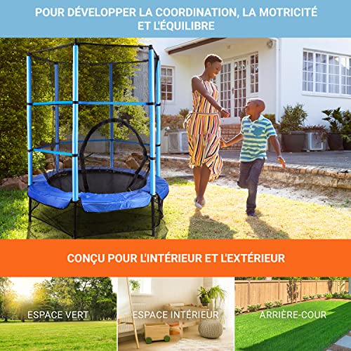 Klarfit-Rocketkid-Trampoline-avec-Filet-de-Protection-Trampoline-Exterieur-Enfant-poigne-antidrapante-Petit-Trampoline-intrieur-Enfants-Jeu-de-Jardin-pour-bbsEnfants-3-6-Ans140cm-0-0