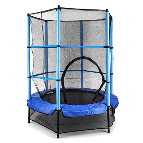 Klarfit-Rocketkid-Trampoline-avec-Filet-de-Protection-Trampoline-Exterieur-Enfant-poigne-antidrapante-Petit-Trampoline-intrieur-Enfants-Jeu-de-Jardin-pour-bbsEnfants-3-6-Ans140cm-0