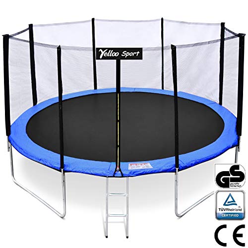 YellooSport-Trampoline-de-jardin-pour-enfants--185-250-310-370-cm-certifi-TUV-GS-haute-qualit-avec-raccords-en-T-0-2