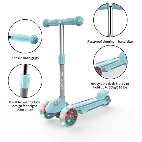 wheoZ-Trottinette-Enfant-3-Roues-Allumer-pour-Dbutants-Trotinette-3-8-Ans-Garon-et-Fille-Cadeau-Roues-Lumineuses-et-Guidon-Rglable-sur-3-Niveaux-Lgre-Charge-Maximale-50-KG-0-0