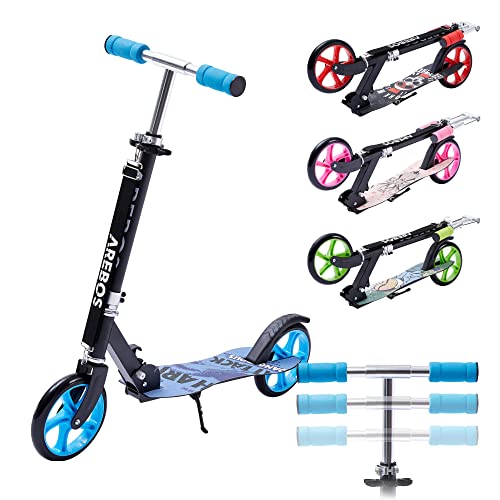 Arebos-Trottinette-Roues-XXL-Sangle-de-Transport-Plateau-antidrapant-Hauteur-rglable-Frein--pdale-Charge-maximale-100-kg-4-Couleurs-0