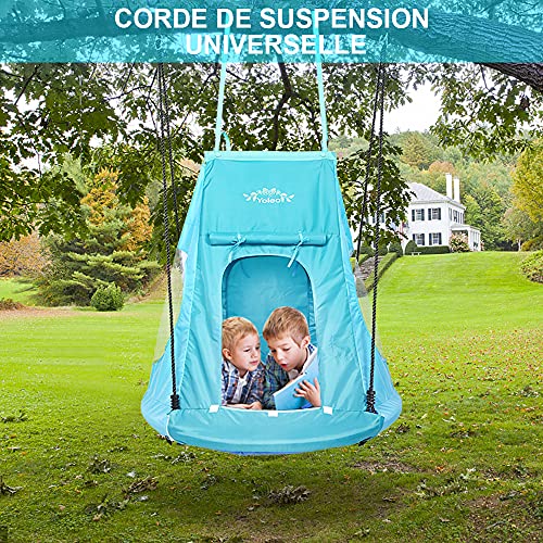 Yoleo-balanoire-nid-doiseau-avec-TenteGrande-balanoire-avec-Tente-pour-Enfant-Balanoire-Tente-Diamtre-100-cm--Suspendre-Ajustable-pour-Enfant-Adulte-Jardin-Extrieur-Poids-max150-kg-0-2