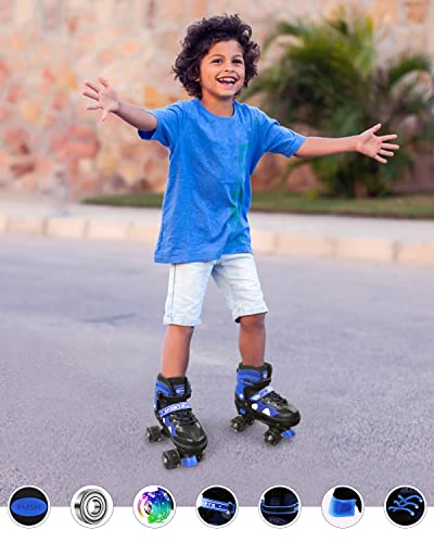 Ceestyle-Patin-a-Roulette-Garon-Roller-Enfant-4-Roues-avec-Lumineuses-Patins--roulettes-Rglables-Respirant-Protection-Complte-pour-Enfants-Dbutants-0-0