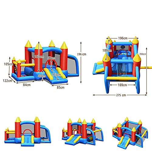 GOPLUS-Chteau-Gonflable-Aire-de-Jeux-Gonflable-pour-Enfant-avec-Zone-de-Saut-de-Mur-descalade-et-Toboggan-pour-Fte-de-leau-dt-Accueillir-Jusqu-4-Enfants-90KG-Ventilateur-Inclus-0-2