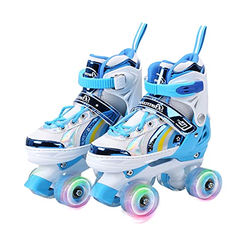 OLYSPM-Roller-Enfant-Fille-Patin-a-Roulette-Fille-Rollers-Quad-avec-8-Roues-LumineusesPatin-a-Roulette-Enfant-4-Taille-Rglablepour-Roller-Enfant-Fille-et-GaronsRose-0