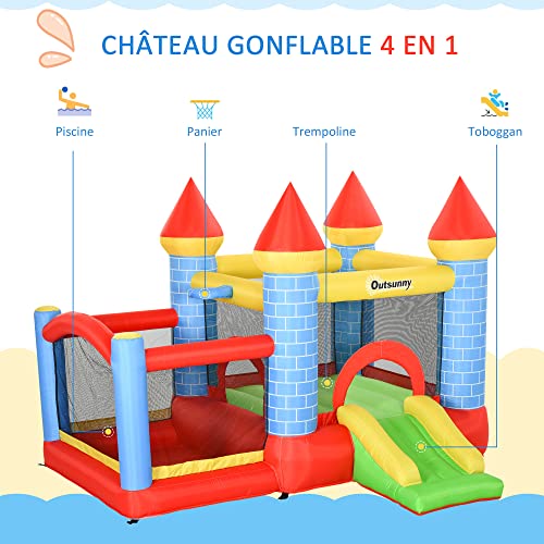 Outsunny-Chteau-Gonflable-pour-Enfants-avec-Trampoline-Toboggan-souffleur-et-Sac-de-Transport-Inclus-dim-280L-x-260l-x-210H-cm-Multicolore-0-2