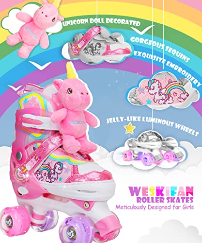 Patins--roulettes-Enfant-Poupe-Licorne-Roller-Quad-Ajustable-avec-4-Roues-Lumineuses-Taille-Rglable-pour-Filles-Dbutants-Cadeau-danniversaire-Nol-0-0