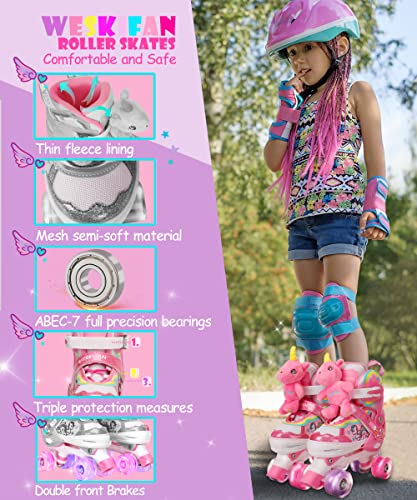 Patins--roulettes-Enfant-Poupe-Licorne-Roller-Quad-Ajustable-avec-4-Roues-Lumineuses-Taille-Rglable-pour-Filles-Dbutants-Cadeau-danniversaire-Nol-0-1
