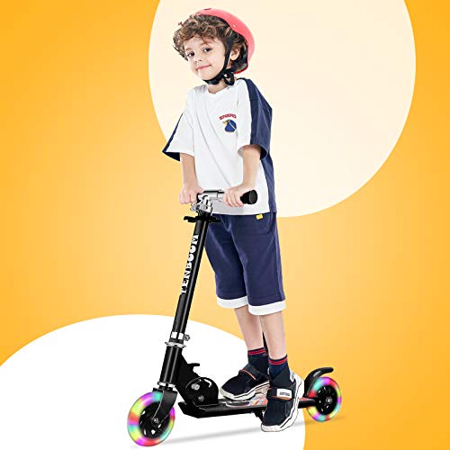 TENBOOM-Trottinette-pour-enfants-6-ans-2-LED-Roues-lumineuses-3-ans-Pour-fille-et-garon-Pliable-Hauteur-rglable-Frein-arrire-Pour-3--10-ans-0-0
