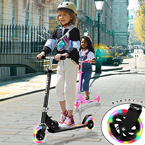 TENBOOM-Trottinette-pour-enfants-6-ans-2-LED-Roues-lumineuses-3-ans-Pour-fille-et-garon-Pliable-Hauteur-rglable-Frein-arrire-Pour-3--10-ans-0-1