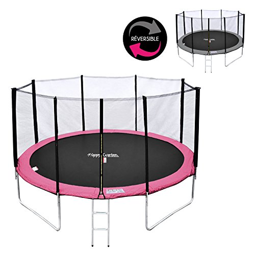 Happy-Garden-Pack-Premium-Trampoline-de-Jardin-Rond-pour-Enfants-430cm-rversible-ADELADE-Filet-chelle-bche-et-kit-dancrage-Montage-Facile-0-0