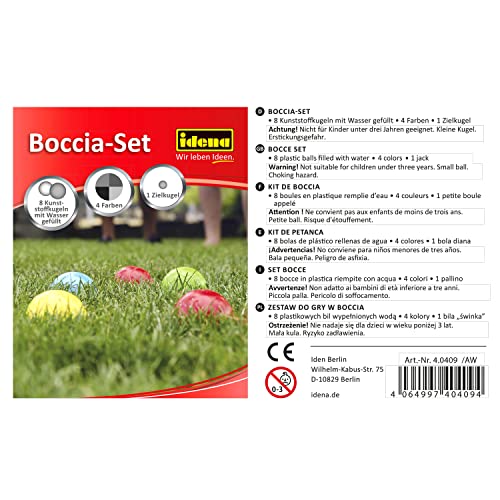 Idena-40409-8-colores-Boule-de-Cible-et-Panier-de-Transport-dadresse-pour-Enfants-et-Adultes-Jeu-de-Sport-en-Plein-air-idal-pour-lt-Le-Jardin-ou-Le-Parc-Multicolore-0-2