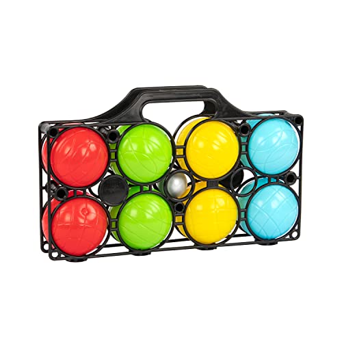 Idena-40409-8-colores-Boule-de-Cible-et-Panier-de-Transport-dadresse-pour-Enfants-et-Adultes-Jeu-de-Sport-en-Plein-air-idal-pour-lt-Le-Jardin-ou-Le-Parc-Multicolore-0