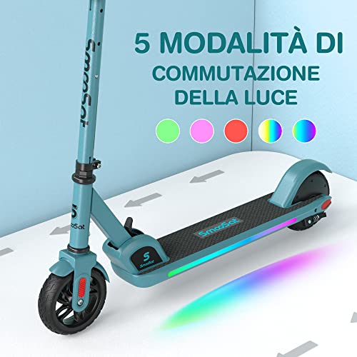 SmooSat-E9-Pro-Trottinette-lectrique-pour-Enfant-Lumires-Arc-en-Ciel-Colores-Autonomie-de-8-km-Affichage-LED-Vitesse-et-Hauteur-Rglables-Pliable-pour-Les-Enfants-de-8--12-Ans-0-0