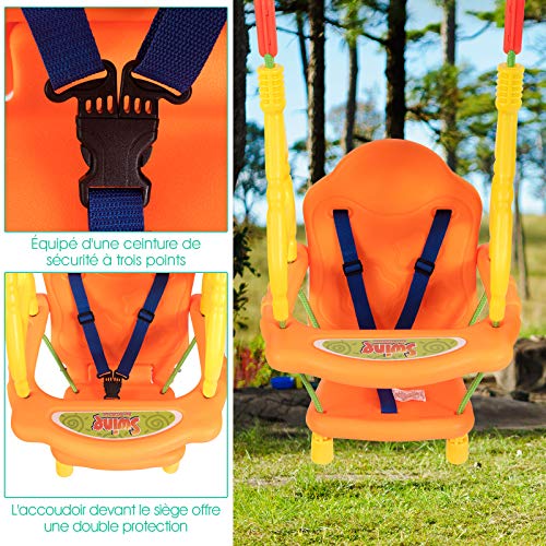 GOPLUS-Balanoire-Bb-Jeu-de-Plein-Air-avec-Accoudoir-Portique-Sige-de-Balanoire-en-Plastique-Capacit-de-Charge-de-25KG-pour-Enfants-1-3-Ans-0-0
