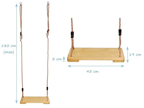 OTITUTSige-de-balanoire-en-Bois-avec-Planche-en-Bois-de-for-Playground-Balanoire--Hauteur-Rglable-pour-Arbre-Aire-de-Jeux-Extrieur-Intrieur-0-2