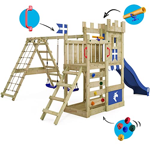 WICKEY-Aire-de-Jeux-DragonFlyer-avec-balanoire-Toboggan-Tour-descalade-pour-Enfants-avec-bac--Sable-chelle-Accessoires-de-Jeu-pour-Le-Jardin-0-2