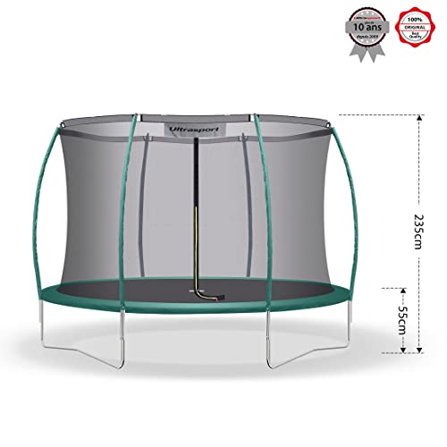 Ultrasport-Trampoline-244305366430cm-certifi-TV-GS-Ressorts-sans-Ressort-systme-Corde-lastique-Trampoline-Jardin-Rond-y-Compris-poteaux-rembourrs-Filet-scurit-et-Couverture-Bord-0-0