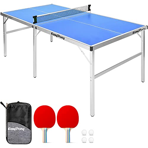 EasyPong-Table-de-Ping-Pong-182x91cm-Qualit-Premium-Facile--Transporter-Stable-Idale-pour-Extrieur-Intrieur-2-Raquettes-4-Balles-Tennis-de-Table-100-Fun-OriginalCup-0