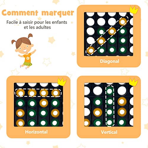 DREAMADE-Puissance-4-Gant-pour-Enfants-sur-Pied-84-x-33-x-79-CM-avec-42-Anneaux-Levier-de-Rinitialisation-du-Jeu-Jeu-de-Socit-pour-Runions-de-FamilleMaternelleCamping-0-1