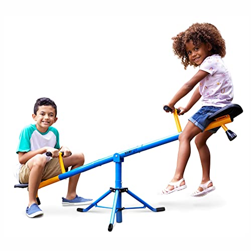 Balancoire-a-Bascule-Stargo-Tournante-a-360-pour-Enfants-Bascule-Armature-Ajustable-117-178-cm-Equipement-de-Parc-Interieur-ou-Exterieur-0
