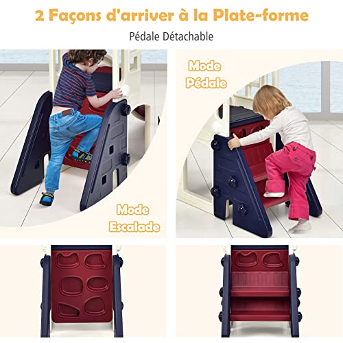 DREAMADE-Toboggan-Enfants-6-en-1-Panier-de-Basket-Escalade-Tunnel-Lancer-dAnneaux-Telescopique-Decoratif-Toboggan-Exterieur-et-Interieur-en-HDPE-pour-3-8-Ans-Balle-Souffleur-Inclus-0-2