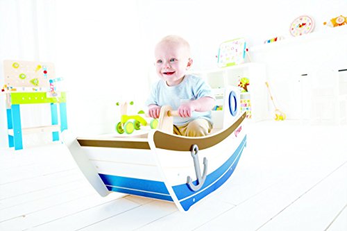Hape-Bateau-en-Bois-a-Bascule-Bebe-Enfant-des-12-mois-Jeu-a-bascule-Garcon-et-Fille-Jeu-Exterieur-Interieur-Cheval-a-Bascule-en-Bois-Amusant-Developpe-lEquilibre-et-la-Coordination-0-2