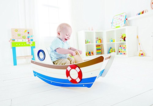 Hape-Bateau-en-Bois-a-Bascule-Bebe-Enfant-des-12-mois-Jeu-a-bascule-Garcon-et-Fille-Jeu-Exterieur-Interieur-Cheval-a-Bascule-en-Bois-Amusant-Developpe-lEquilibre-et-la-Coordination-0