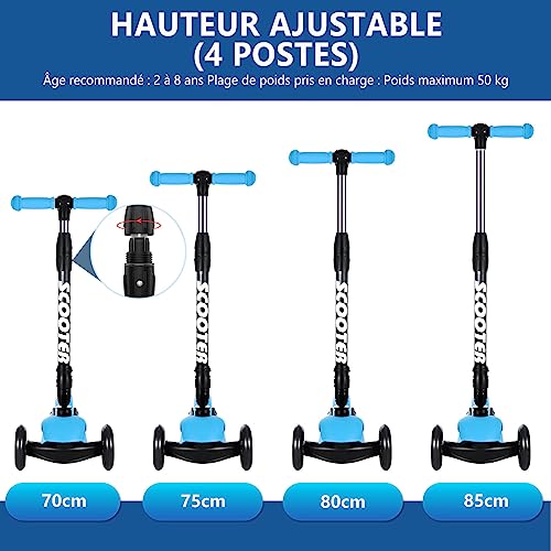 Trottinette-Enfant-de-2-a-8-Ans-3-Roues-LED-reglables-4-Positions-de-Hauteur-Trottinette-Charge-50kg-0-0