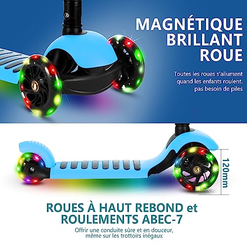 Trottinette-Enfant-de-2-a-8-Ans-3-Roues-LED-reglables-4-Positions-de-Hauteur-Trottinette-Charge-50kg-0-2