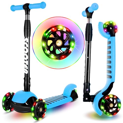 Trottinette-Enfant-de-2-a-8-Ans-3-Roues-LED-reglables-4-Positions-de-Hauteur-Trottinette-Charge-50kg-0