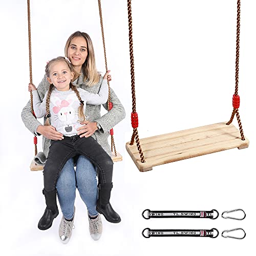 MeYuxg-Balancoire-Exterieure-en-Bois-Balancoire-a-Suspendre-pour-Enfant-Et-Adulte-Charge-Maximum-161kgbalancoire-Robuste-Convient-pour-Aire-De-Jeux-Activites-De-Plein-Air-Interieur-Rouge-0